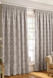 Olivia Pencil Pleat, Grey - Ready Made Curtains